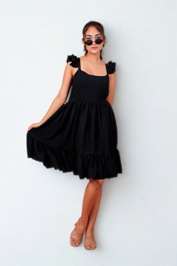 Black Muse Ruffle Dress